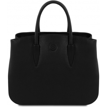 γυναικεία τσάντα δερμάτινη camelia μαύρο tuscany leather