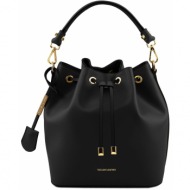 γυναικεία τσάντα δερμάτινη vittoria μαύρο tuscany leather