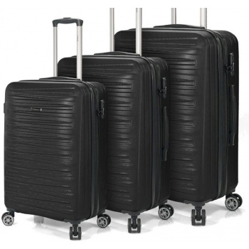 σετ 3 βαλίτσες με προέκταση benzi μαύρο bz5493