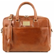 τσάντα laptop δερμάτινη urbino 15.6 ίντσες tuscany leather tl141894 μελί