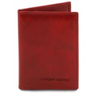 δερμάτινη θήκη για επαγγελματικές / πιστωτικές κάρτες tuscany leather tl142063 κόκκινο