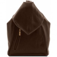 γυναικεία τσάντα δερμάτινη delhi tuscany leather tl140962 καφέ σκούρο
