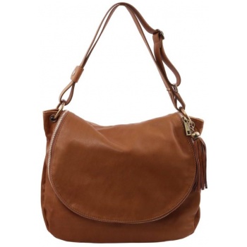 γυναικεία τσάντα δερμάτινη tuscany leather tl141110 κανελί