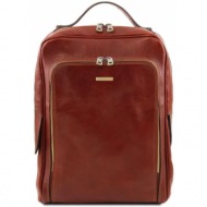 ανδρική τσάντα πλάτης δερμάτινη bangkok 13.3 ίντσες tuscany leather tl141793 καφέ