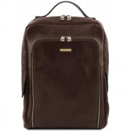 ανδρική τσάντα πλάτης δερμάτινη bangkok 13.3 ίντσες tuscany leather tl141793 καφέ σκούρο