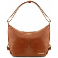 γυναικεία τσάντα δερμάτινη sabrina tuscany leather tl141479 μελί