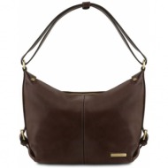 γυναικεία τσάντα δερμάτινη sabrina tuscany leather tl141479 καφέ σκούρο