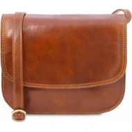 γυναικεία τσάντα δερμάτινη greta tuscany leather tl141958 μελί