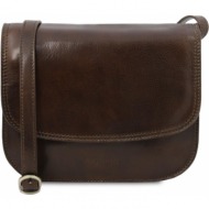 γυναικεία τσάντα δερμάτινη greta tuscany leather tl141958 καφέ σκούρο