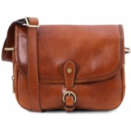 γυναικεία τσάντα ώμου δερμάτινη alessia tuscany leather tl142020 μελί
