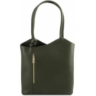 γυναικεία τσάντα δερμάτινη patty tuscany leather tl141455 πράσινο σκούρο