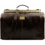 ιατρική τσάντα δερμάτινη madrid large tuscany leather tl1022 καφέ σκούρο