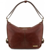 γυναικεία τσάντα δερμάτινη sabrina tuscany leather tl141479 καφέ