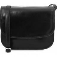 γυναικεία τσάντα δερμάτινη greta tuscany leather tl141958 μαύρο