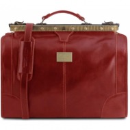 ιατρική τσάντα δερμάτινη madrid small tuscany leather tl1023 κόκκινο
