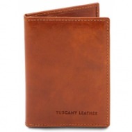 δερμάτινη θήκη για επαγγελματικές / πιστωτικές κάρτες tuscany leather tl142063 μελί