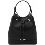 γυναικεία τσάντα δερμάτινη minerva tuscany leather tl142145 μαύρο