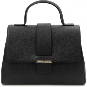 γυναικεία τσάντα δερμάτινη tuscany leather tl142156 μαύρο