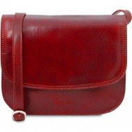 γυναικεία τσάντα δερμάτινη greta tuscany leather tl141958 κόκκινο