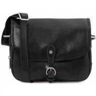 γυναικεία τσάντα ώμου δερμάτινη alessia tuscany leather tl142020 μαύρο