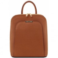 τσάντα πλάτης δερμάτινη tl bag tuscany leather tl141631 κονιάκ