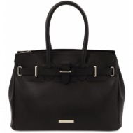 γυναικεία τσάντα δερμάτινη tuscany leather tl142174 μαύρο