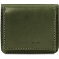 unisex πορτοφόλι δερμάτινο tuscany leather tl142059 πράσινο