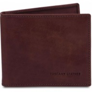 δερμάτινη θήκη για επαγγελματικές / πιστωτικές κάρτες tuscany leather tl142055 καφέ σκούρο