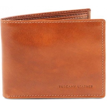 ανδρικό δερμάτινο πορτοφόλι tuscany leather tl140763 μελί