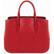 γυναικεία τσάντα δερμάτινη camelia tuscany leather tl141728 κόκκινο lipstick