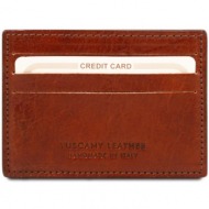 δερμάτινη θήκη για επαγγελματικές / πιστωτικές κάρτες tuscany leather tl141011 καφέ