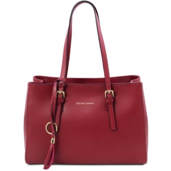 γυναικεία τσάντα δερμάτινη tuscany leather tl142037 κόκκινο