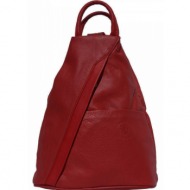 γυναικειο δερματινο backpack vanna firenze leather 2061 σκούρο κόκκινο