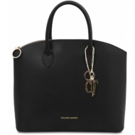 γυναικεία τσάντα δερμάτινη tuscany leather tl142212 μαύρο