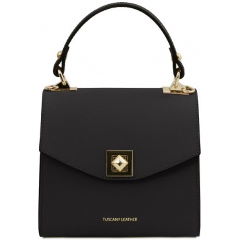 γυναικεία τσάντα δερμάτινη tuscany leather tl142203 μαύρο