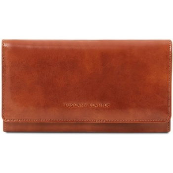 γυναικείο πορτοφόλι δερμάτινο tuscany leather tl140787 καφέ