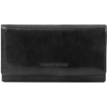 γυναικείο πορτοφόλι δερμάτινο tuscany leather tl140787 μαύρο