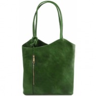 γυναικεία τσάντα δερμάτινη πλάτης & ώμου patty tuscany leather tl141497 πράσινο