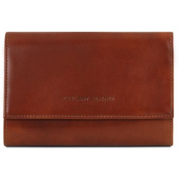 γυναικείο πορτοφόλι δερμάτινο tuscany leather tl140796 καφέ