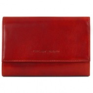γυναικείο πορτοφόλι δερμάτινο tuscany leather tl140796 κόκκινο