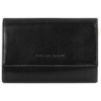 γυναικείο πορτοφόλι δερμάτινο tuscany leather tl140796 μαύρο