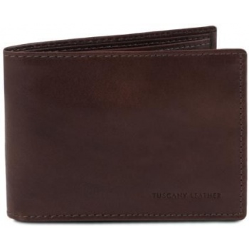 ανδρικό πορτοφόλι δερμάτινο tuscany leather tl140817 καφέ