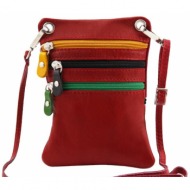 γυναικείο τσαντάκι δερμάτινο tuscany leather tl141094 κόκκινο