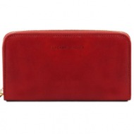 γυναικείο πορτοφόλι δερμάτινο tuscany leather tl141206 κόκκινο