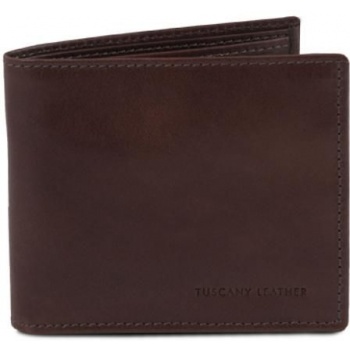 ανδρικό δερμάτινο πορτοφόλι tuscany leather tl141377 καφέ