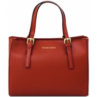 γυναικεία τσάντα δερμάτινη aura tuscany leather tl141434 κόκκινο