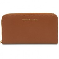 γυναικείο πορτοφόλι δερμάτινο venere tuscany leather tl142085 κονιάκ