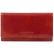 γυναικείο πορτοφόλι δερμάτινο tuscany leather tl140787 κόκκινο