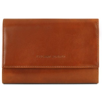 γυναικείο πορτοφόλι δερμάτινο tuscany leather tl140796 μελί