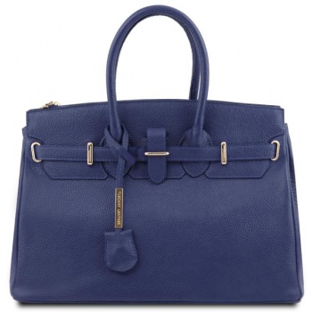 γυναικεία τσάντα δερμάτινη tuscany leather tl141529 μπλε